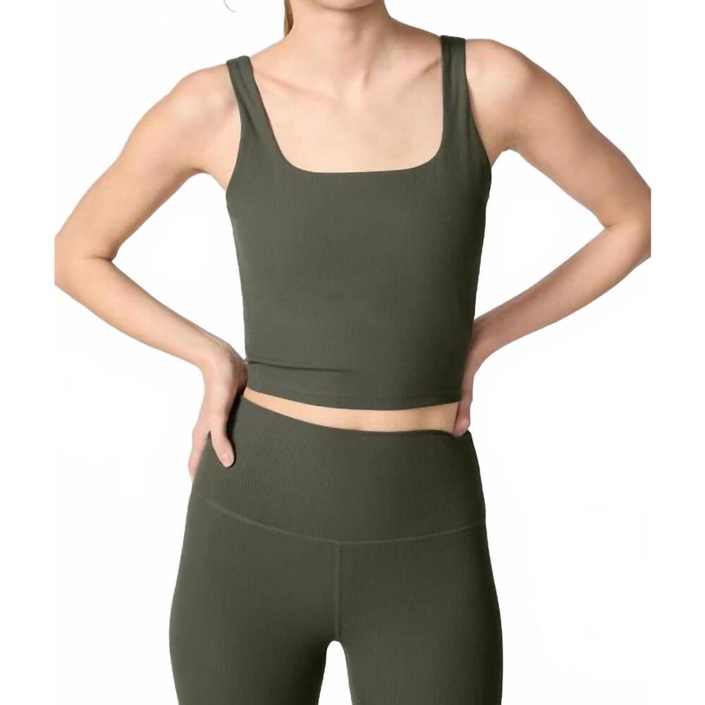 NEW MPG SPORT ribbed longline crop tank top in kambaba